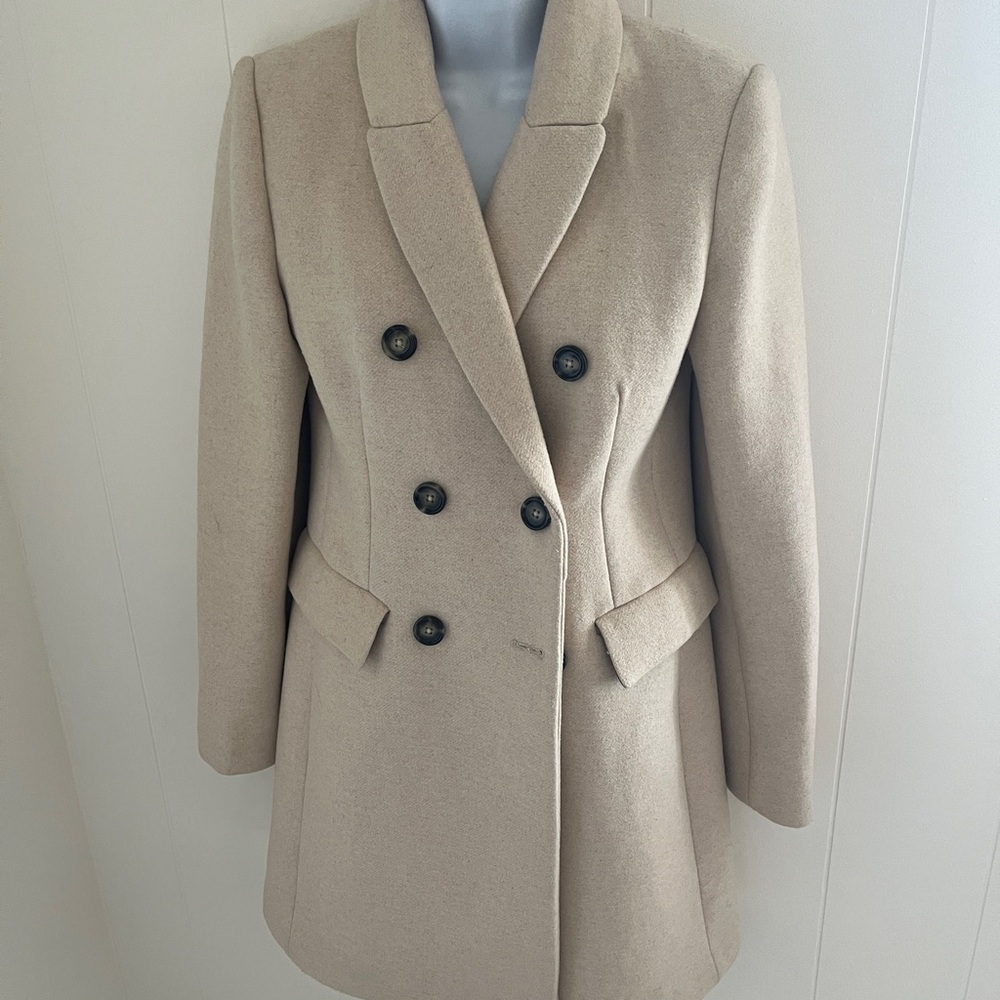 Mango Wool Coat in Cream